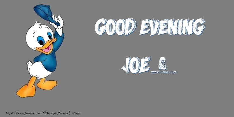 Greetings Cards for Good evening - Animation | Good Evening Joe